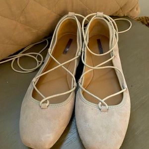 Tahari Lace up Ballet Flats